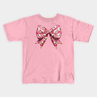 Coquette Ribbon With Cute Skulls Kids T-Shirt